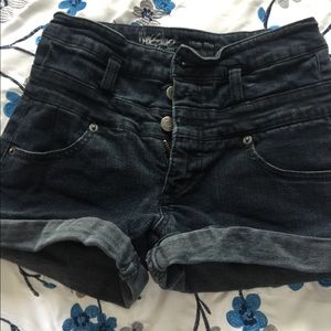 High waisted black shorts